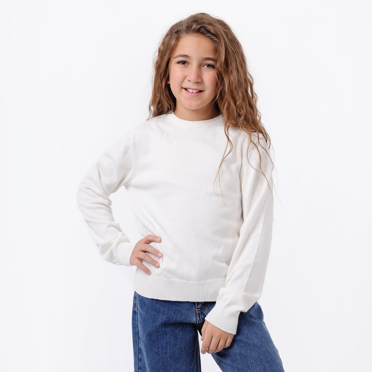 Girls Crew Neck Knit Sweater