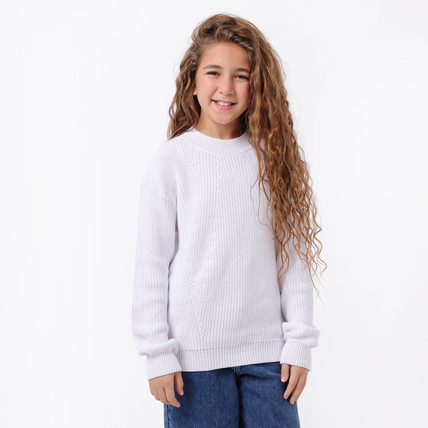 Girls Crew Neck Knit Sweater