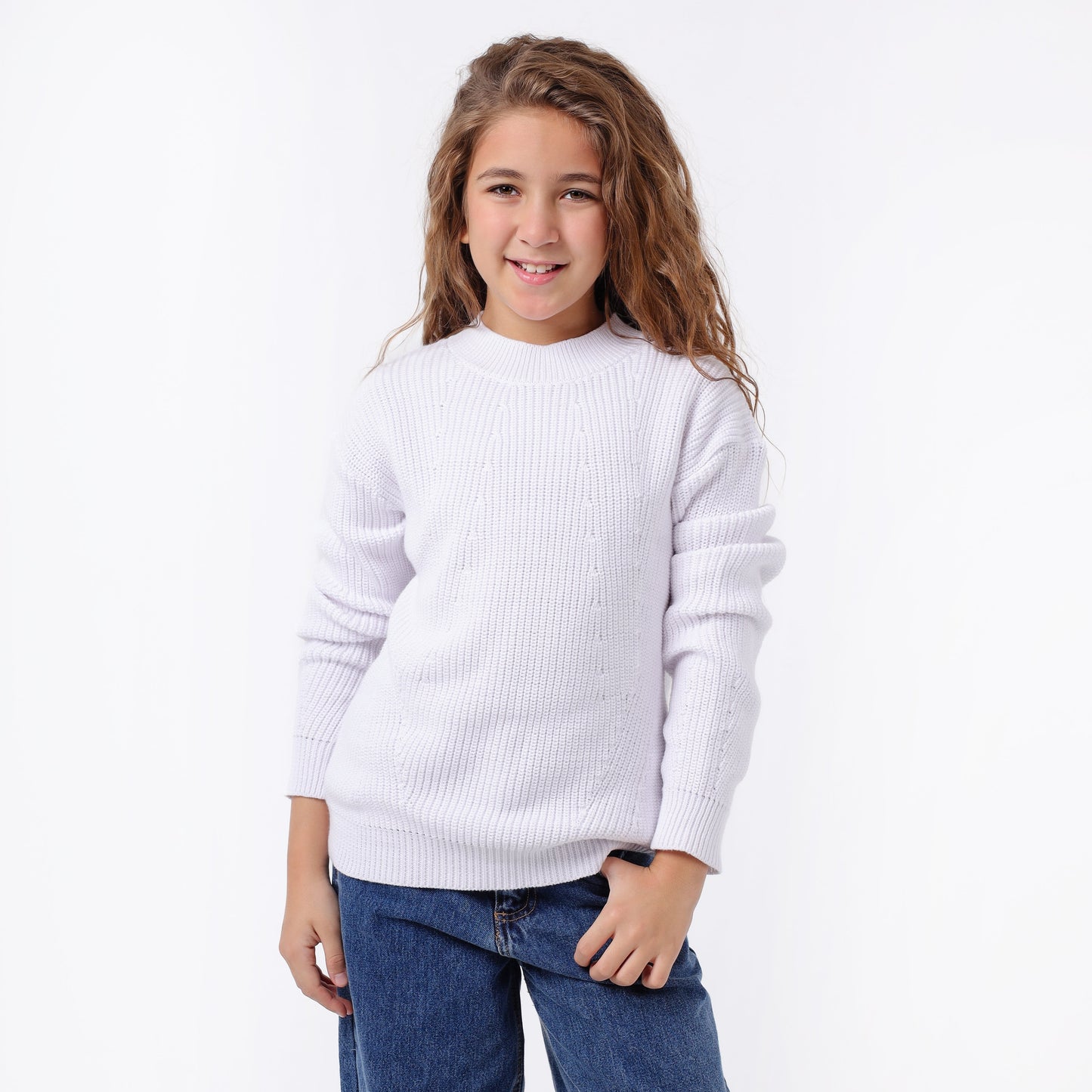 Girls Crew Neck Knit Sweater
