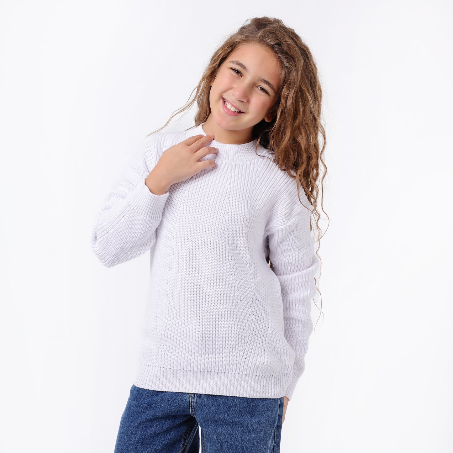 Girls Crew Neck Knit Sweater