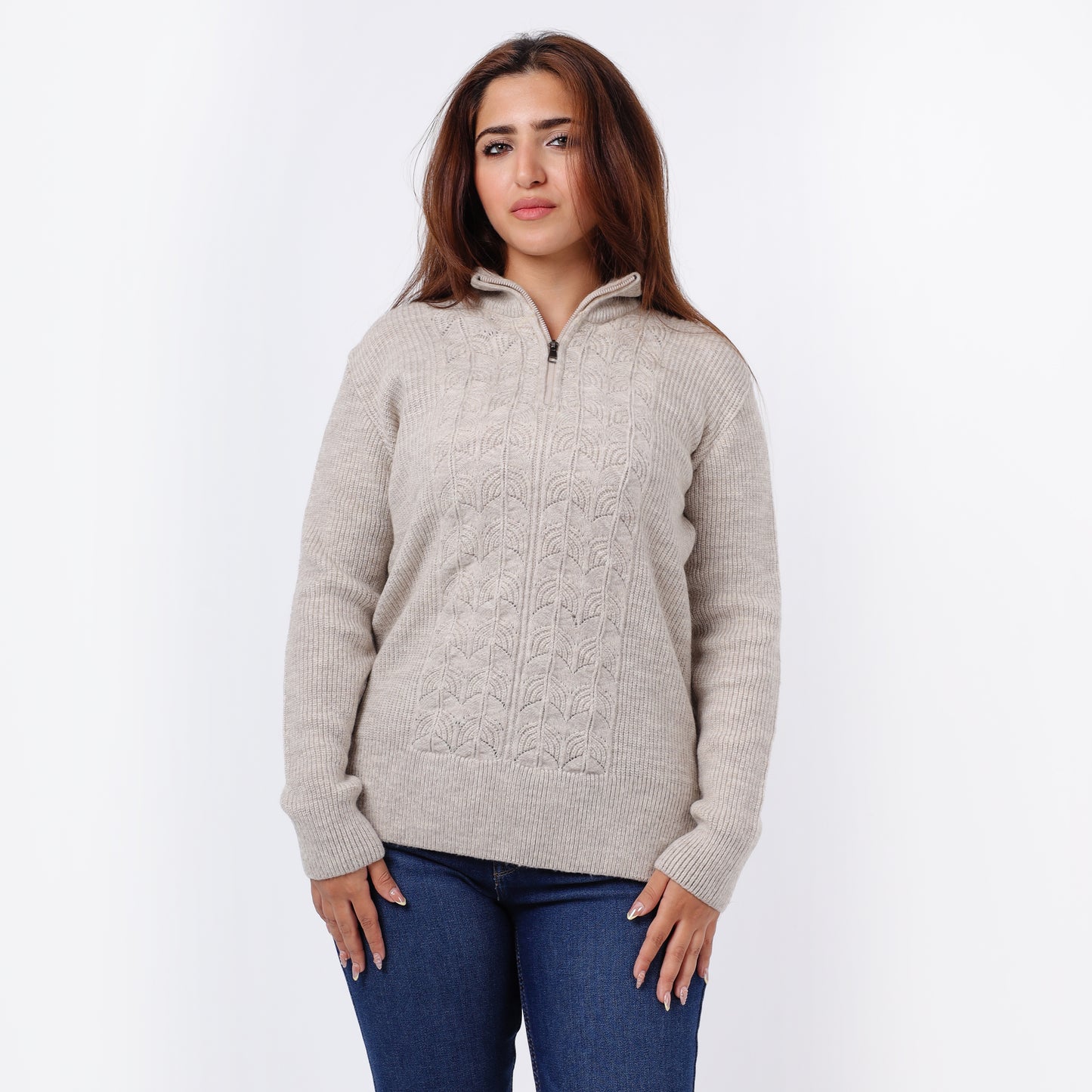 Women’s Half Zip Knitted Sweater