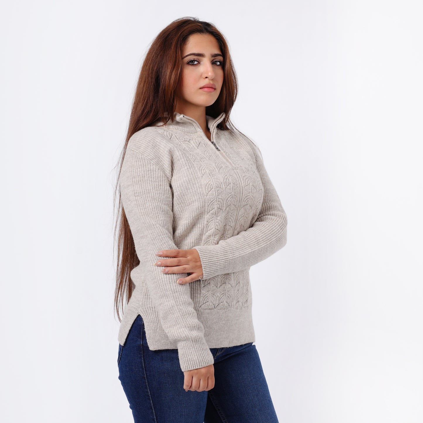 Women’s Half Zip Knitted Sweater