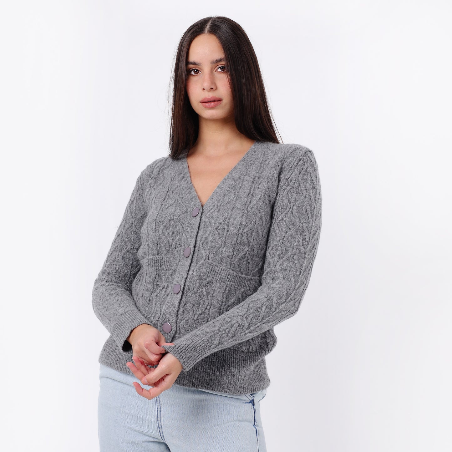 Women’s V-Neck Knitted  Cardigan