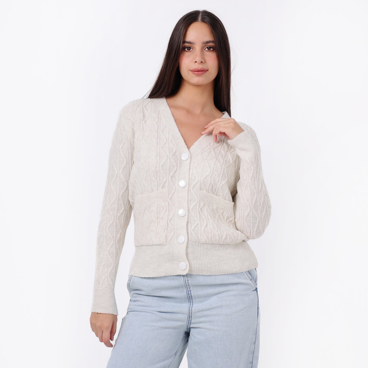 Women’s V-Neck Knitted  Cardigan