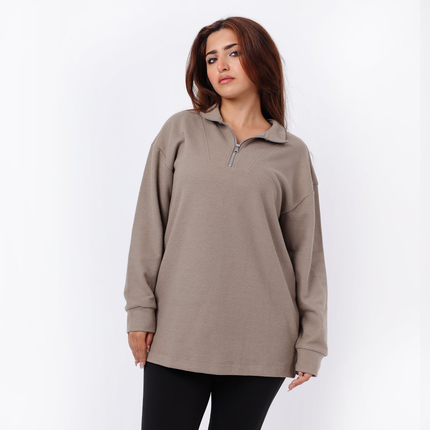 Women's Relaxed Fit Half-Zip Sweatshirt
