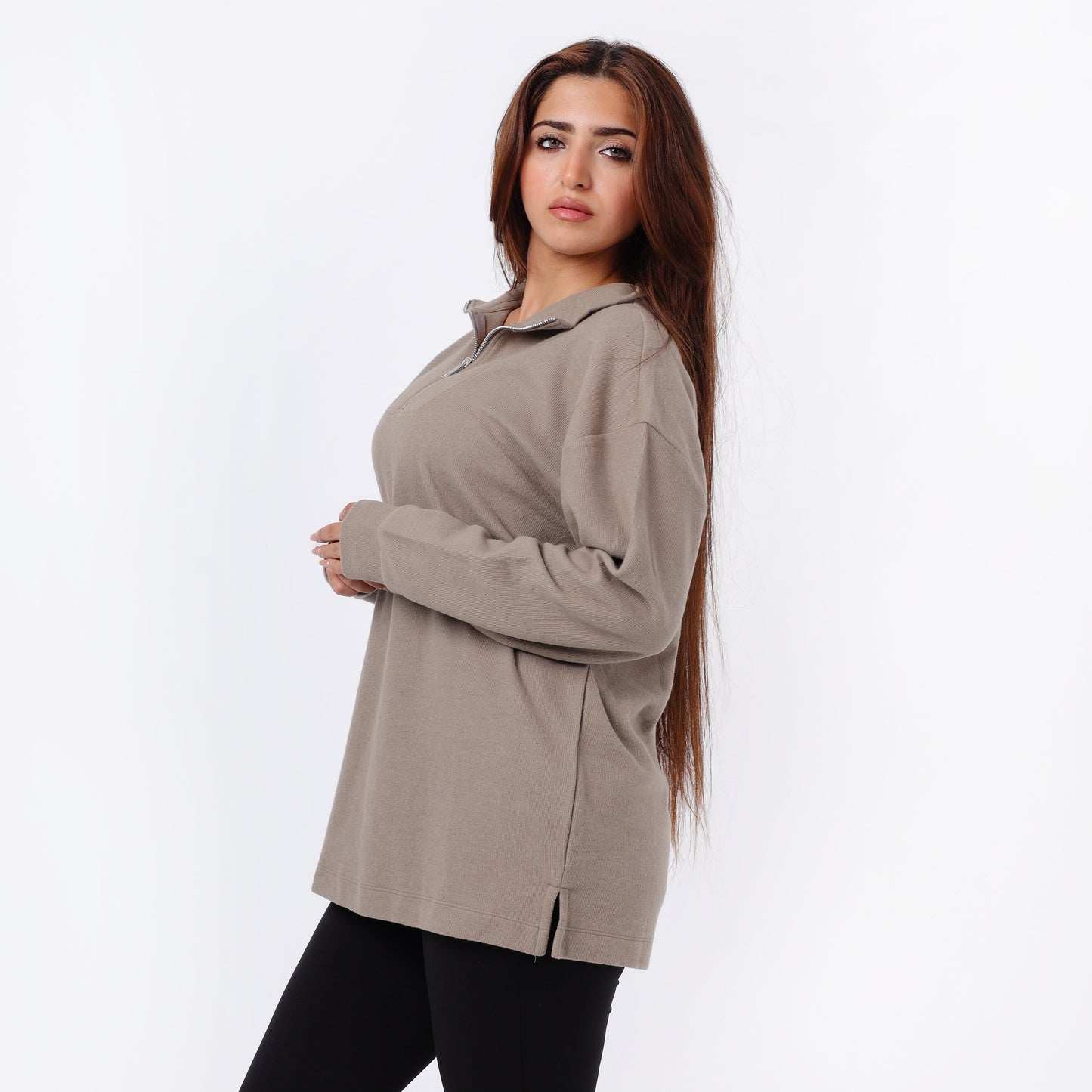 Women's Relaxed Fit Half-Zip Sweatshirt