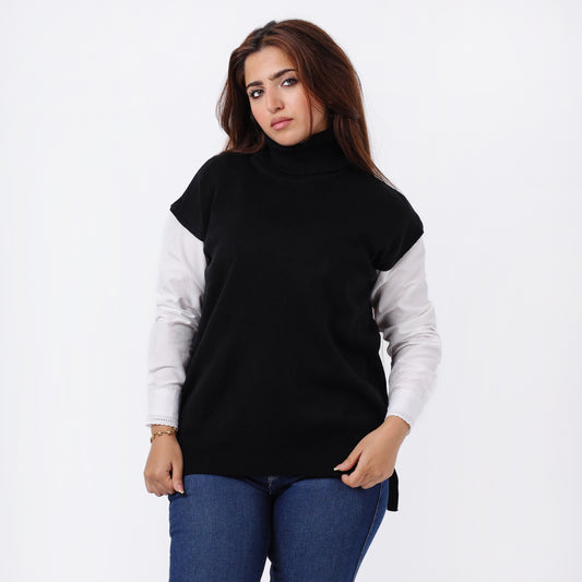 Women’s Sleeveless Knitted Turtleneck Sweater
