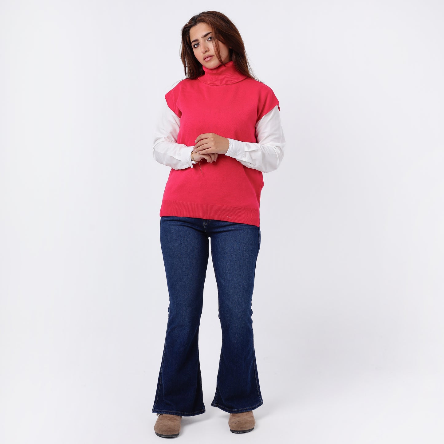 Women’s Sleeveless Knitted Turtleneck Sweater