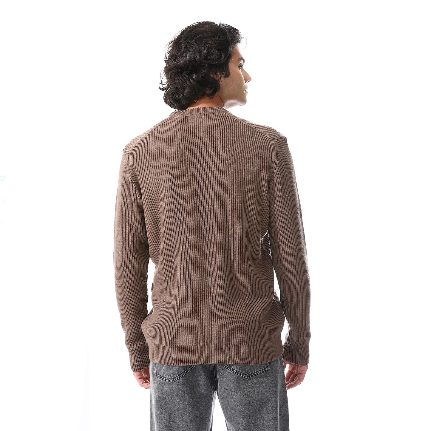 Mens Crewneck Cable Knit Sweater