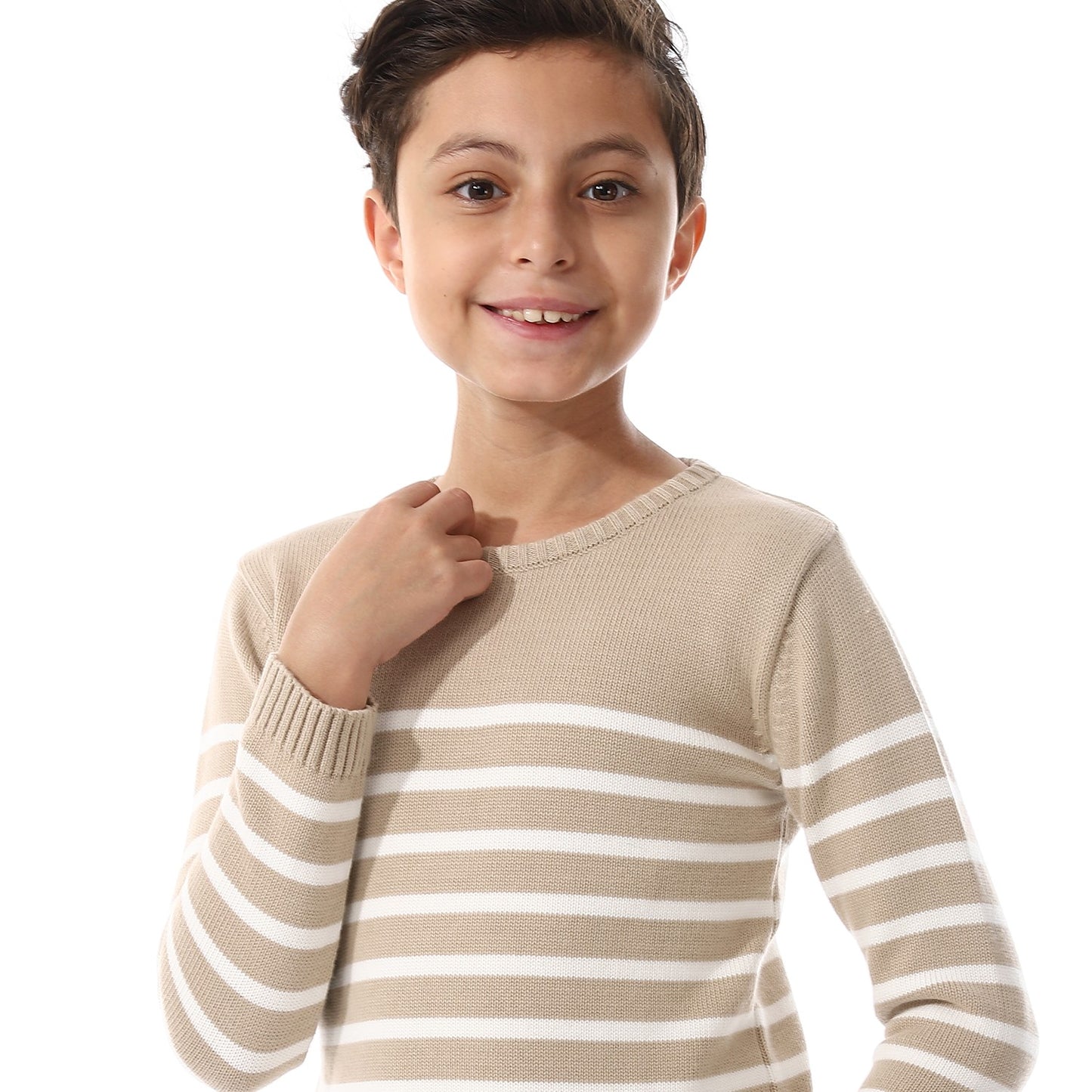 Boys Striped Crew Neck Pullover