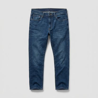 mens regular fit denim jeans classic casual pants front view