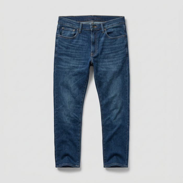 mens regular fit denim jeans classic casual pants front view