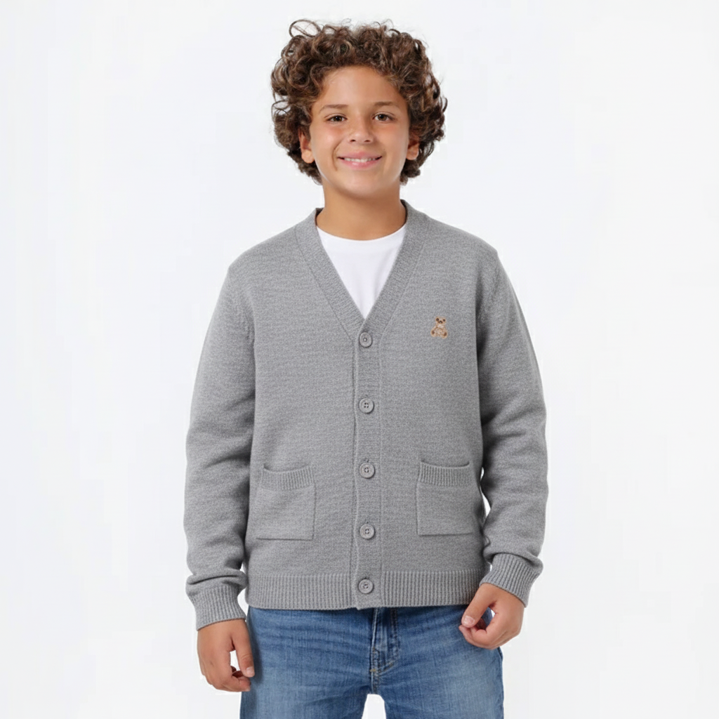 Boys Button-Up Knit Cardigan