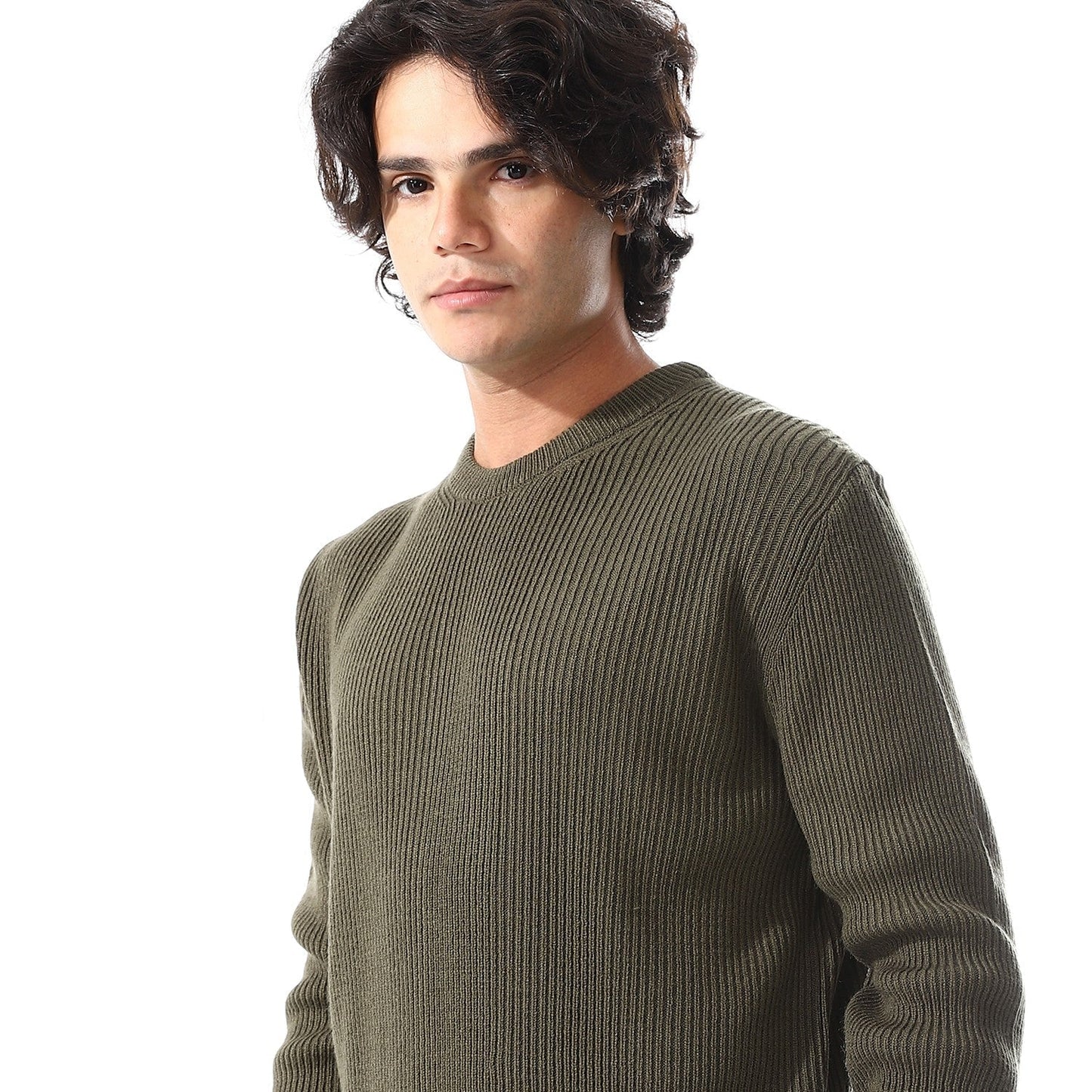Mens Crewneck Cable Knit Sweater