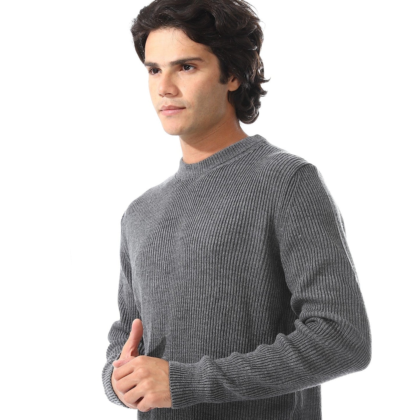 Mens Crewneck Cable Knit Sweater