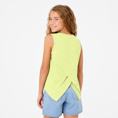Girls Cotton Printed Sleeveless T-Shirt