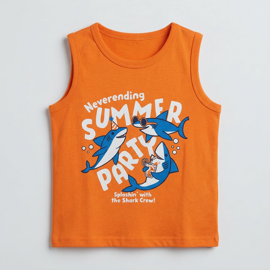 Boys Cotton Printed Sleeveless Tank Top