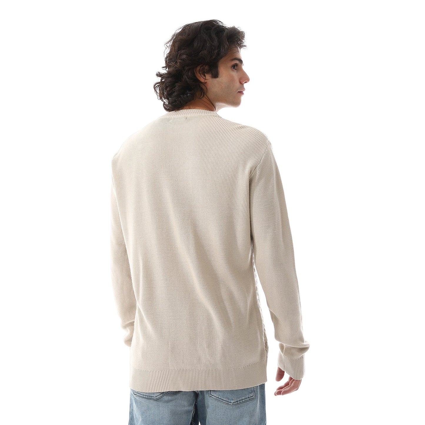 Mens Crewneck Cable Knit Sweater