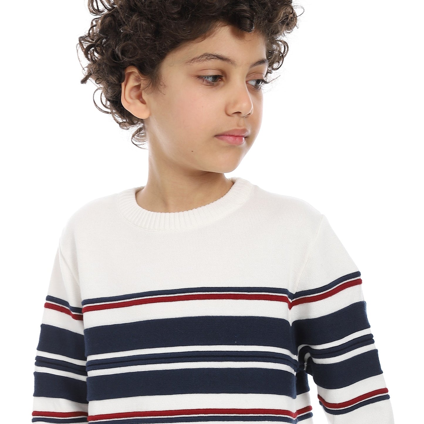 Boys Striped Crew Neck Pullover