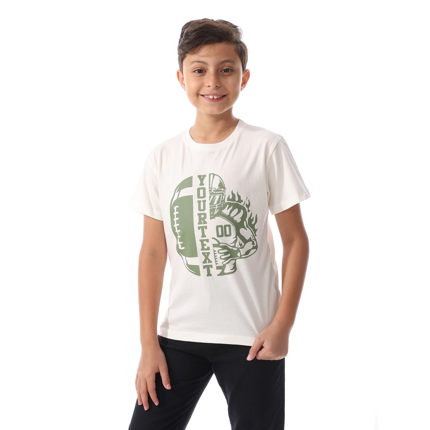 Boys cotton round neck printed T-Shirt