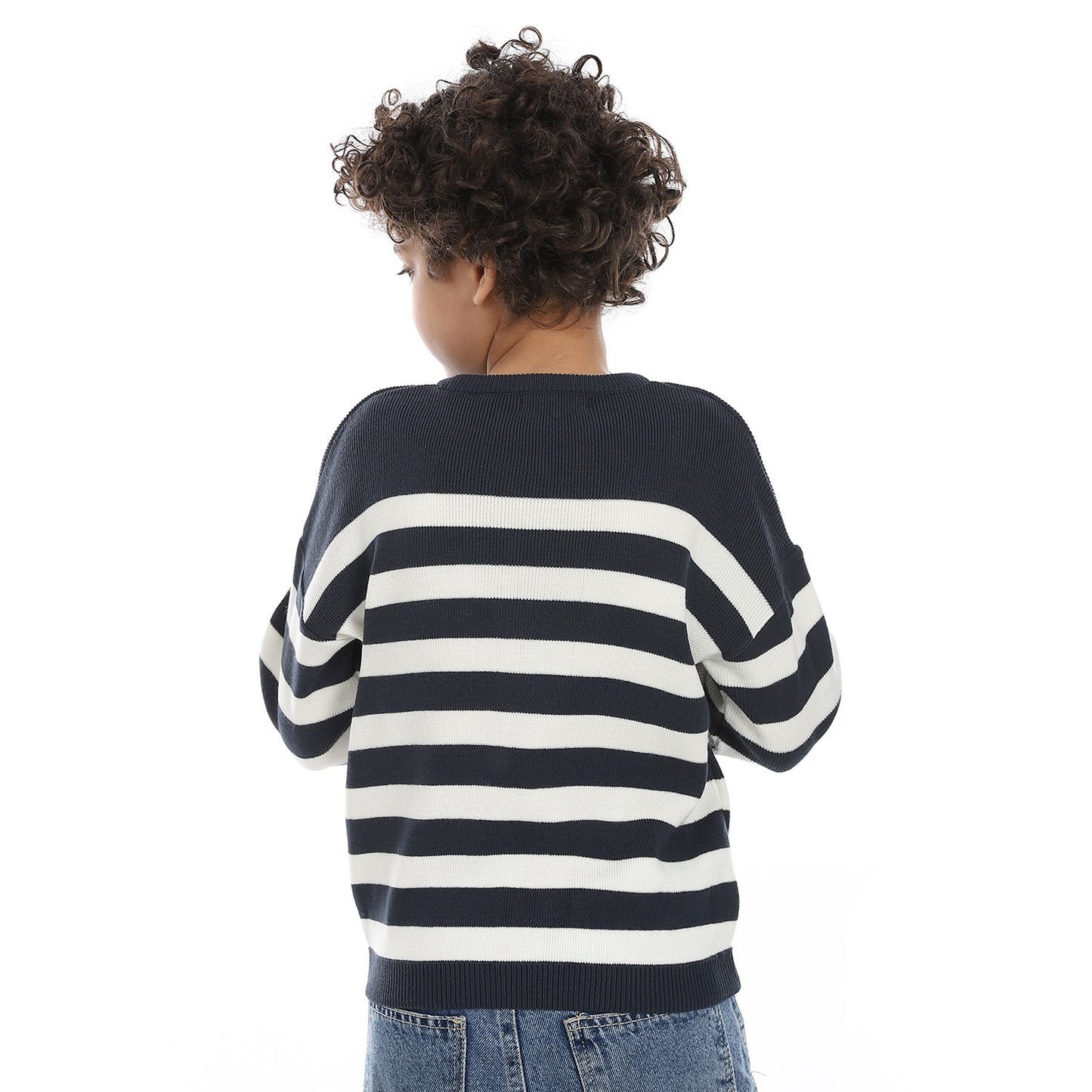 Boys Striped Crew Neck Pullover