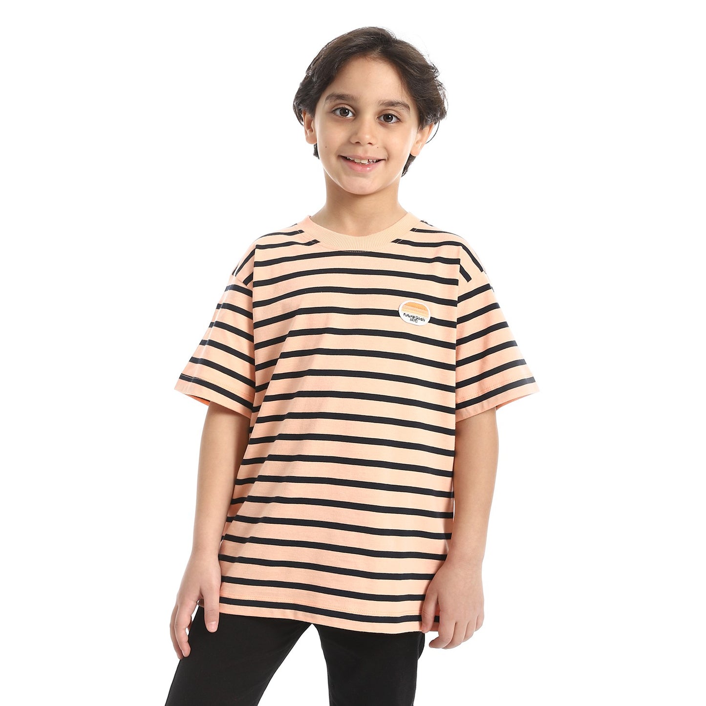 Boys Cotton Striped T-Shirt