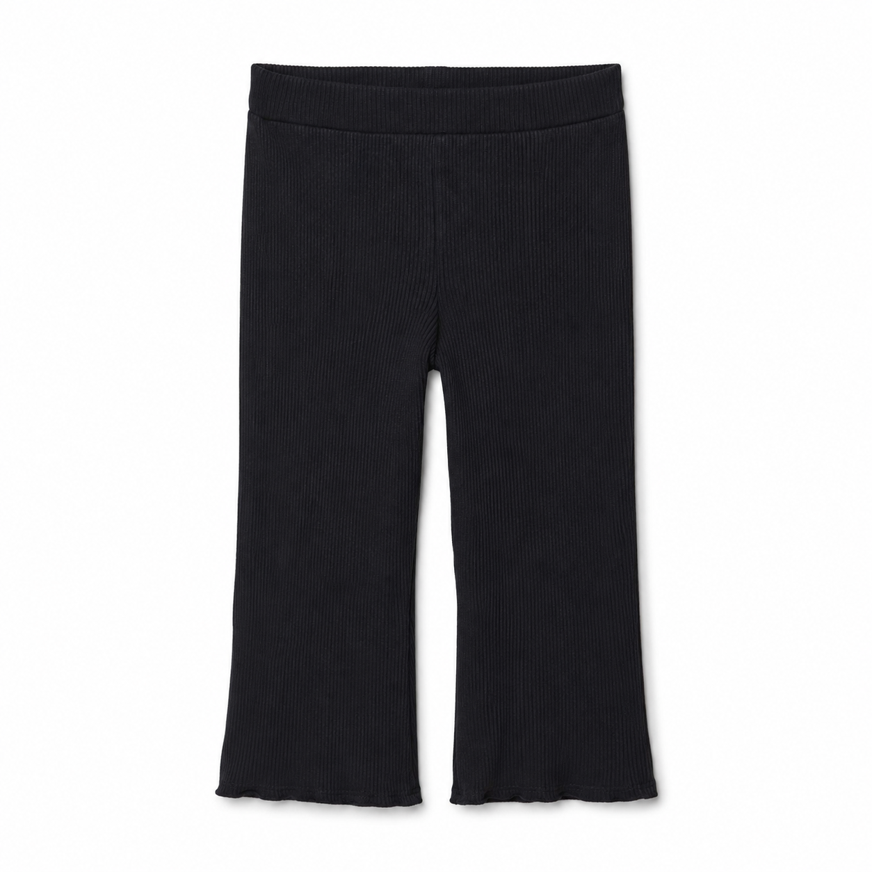 Black ribbed leggings on a white background