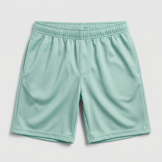 boys lightweight polyester sports shorts kids athletic shorts front view