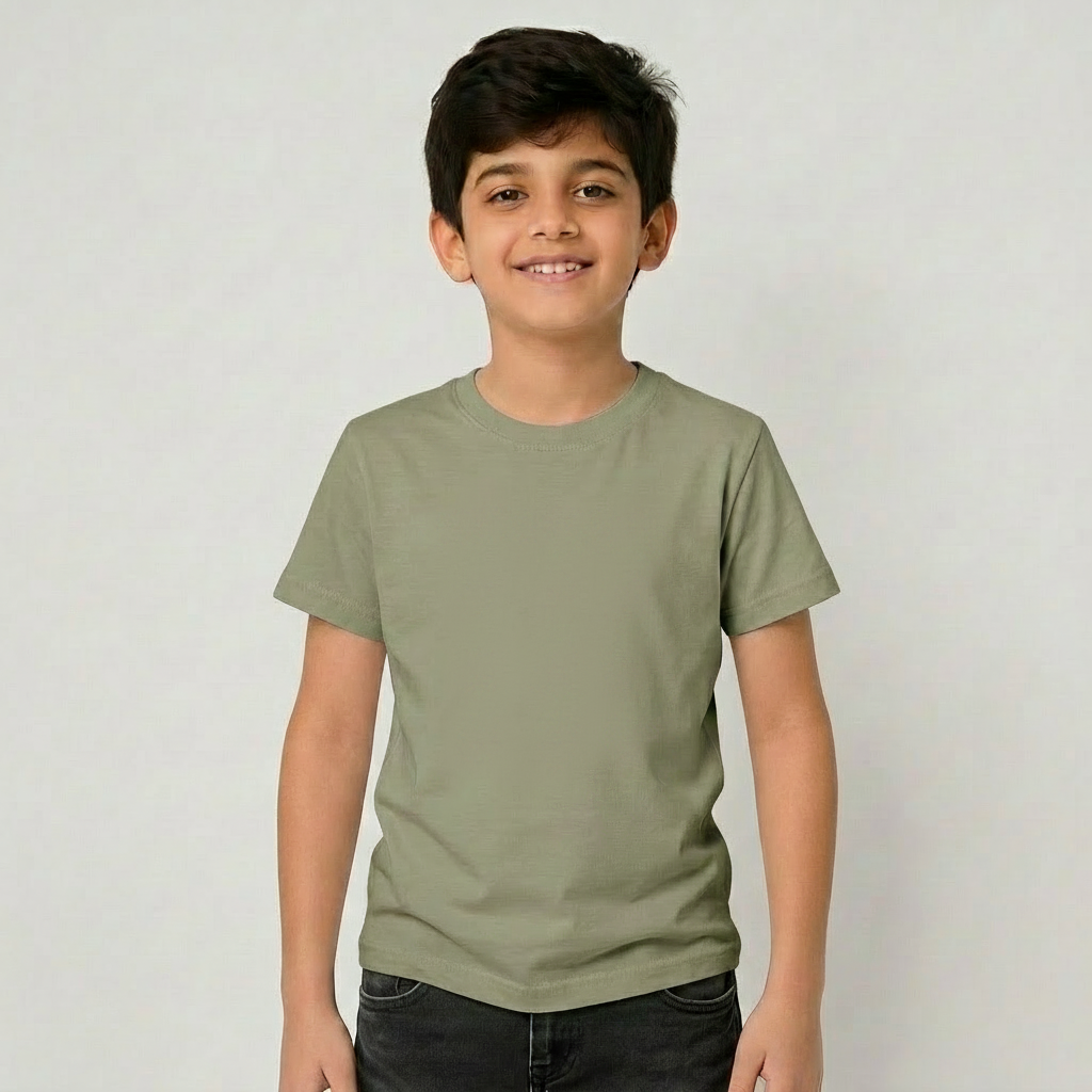 Boys Plain Cotton T-Shirt
