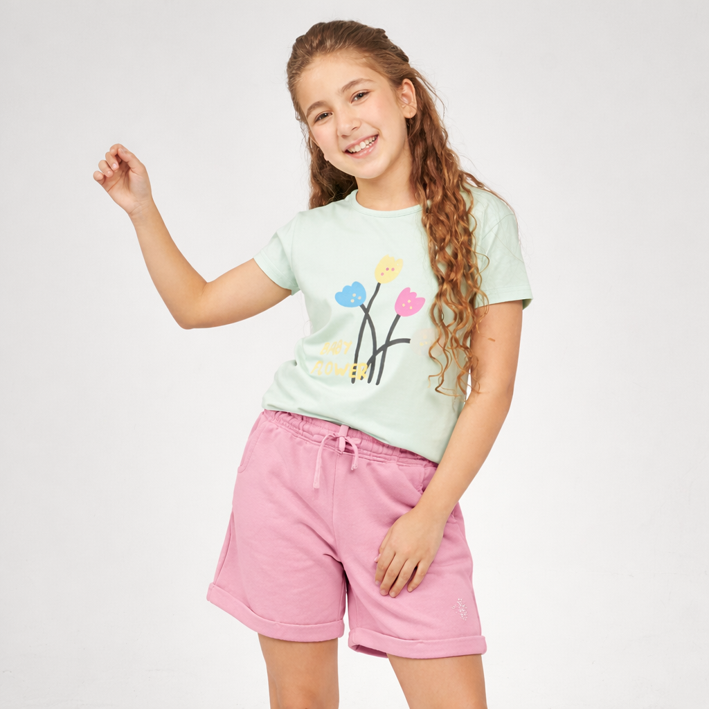 Girls melton plain shorts