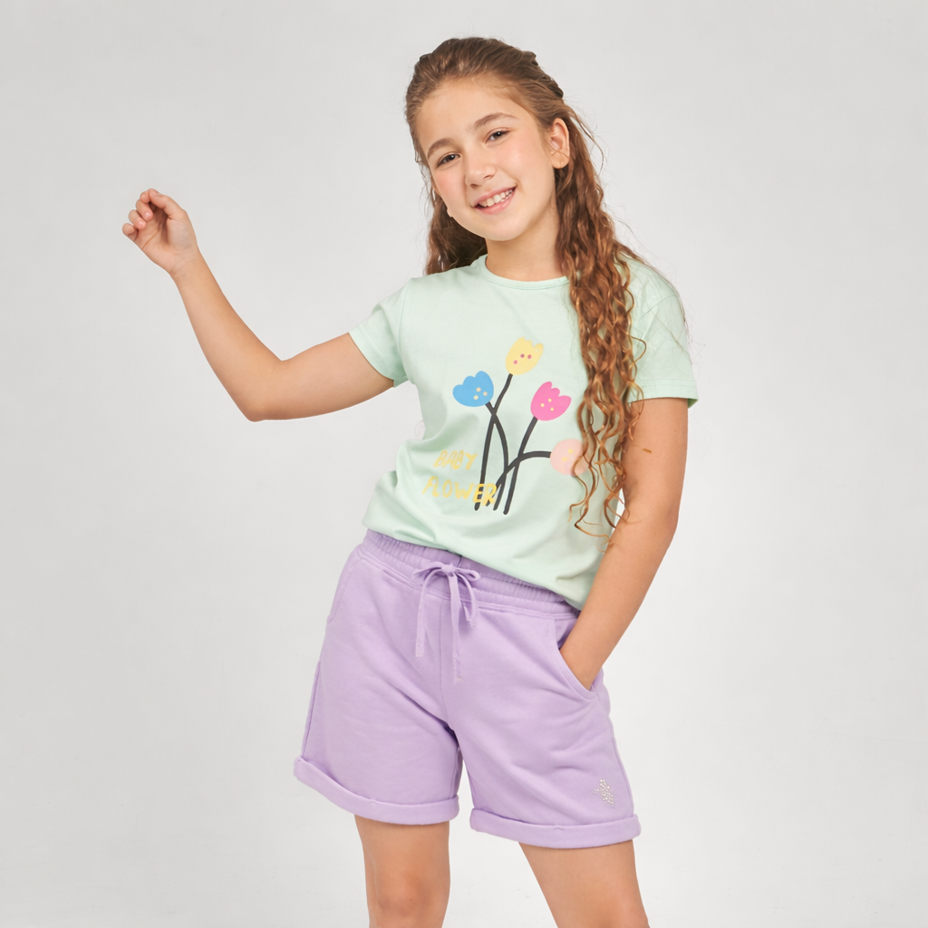 Girls melton plain shorts
