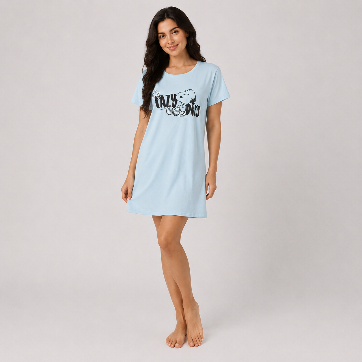 Women’s mint printed short sleeve sleeping dress - view 1