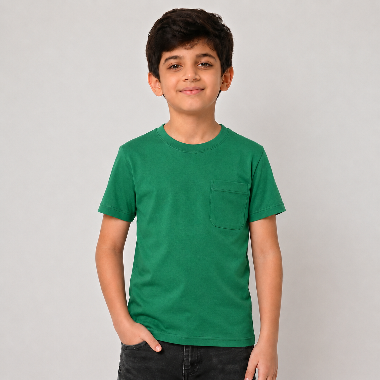 Boys Plain T-Shirt with Pocket