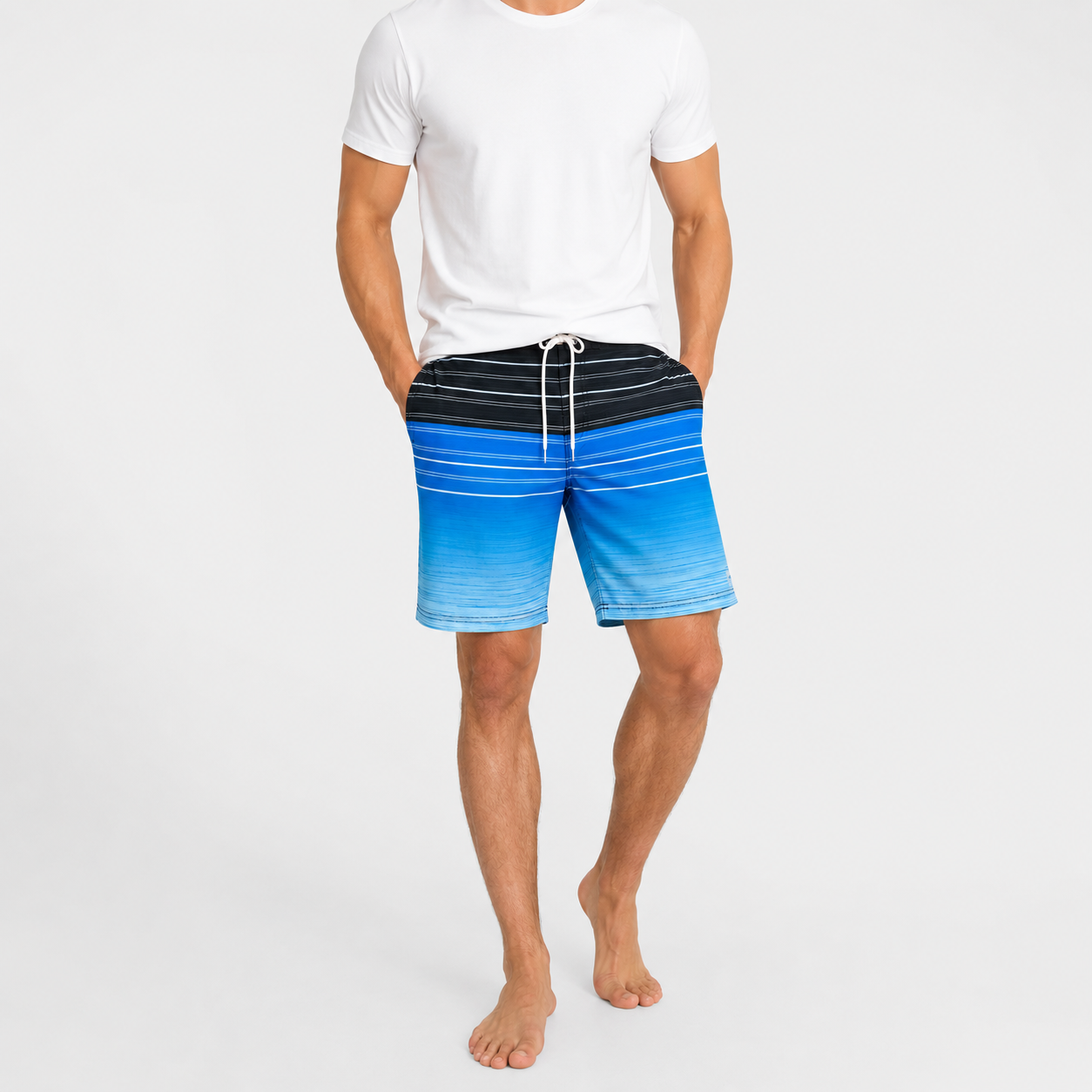 Men’s Striped Swim Shorts