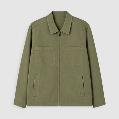 Men's Relaxed Fit Cotton Twill Zip-Up Jacket