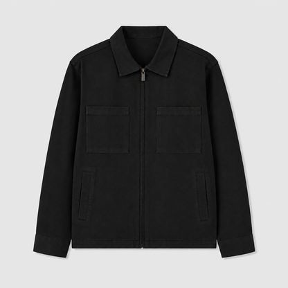 Men's Relaxed Fit Cotton Twill Zip-Up Jacket