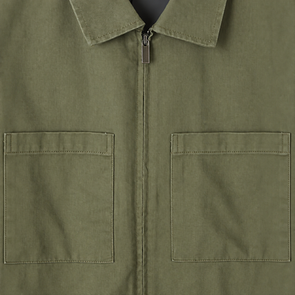 Men's Relaxed Fit Cotton Twill Zip-Up Jacket