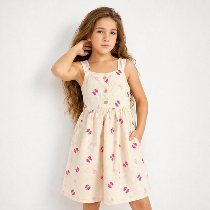 Girls Cotton Printed Dress