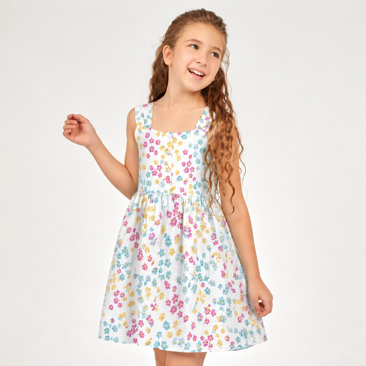 Girls Cotton Printed Dress