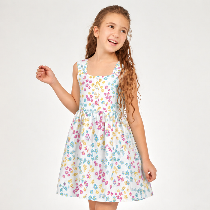 Girls Cotton Printed Dress