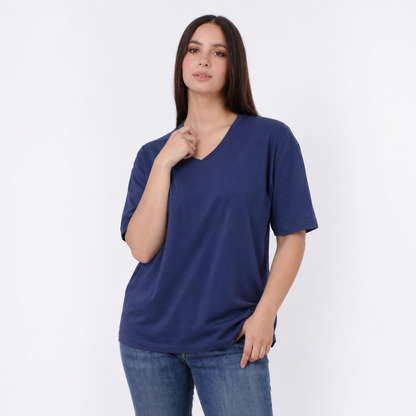 Women's Cotton V-Neck  Plain T-Shirt