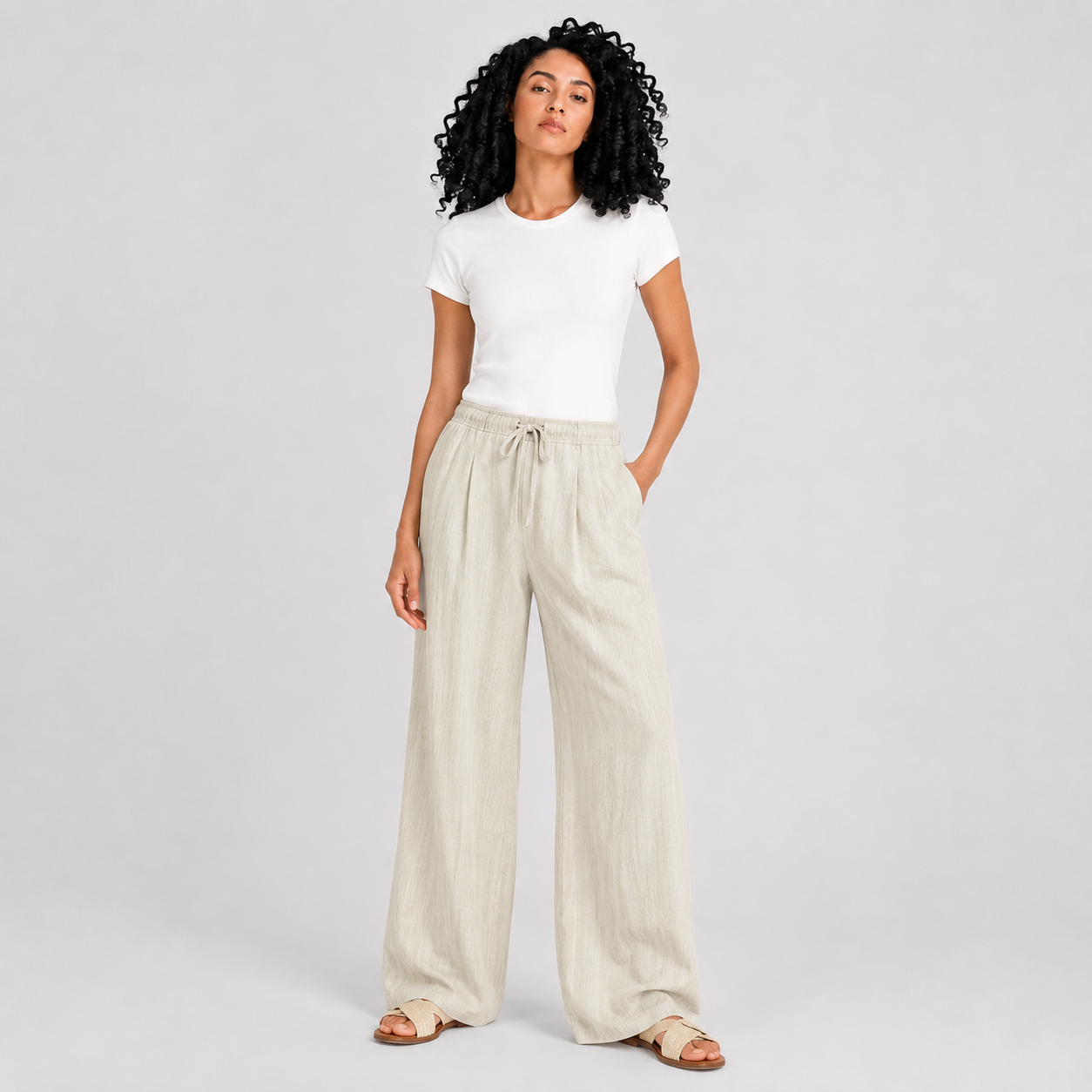 Women’s Wide Leg Textured Pants