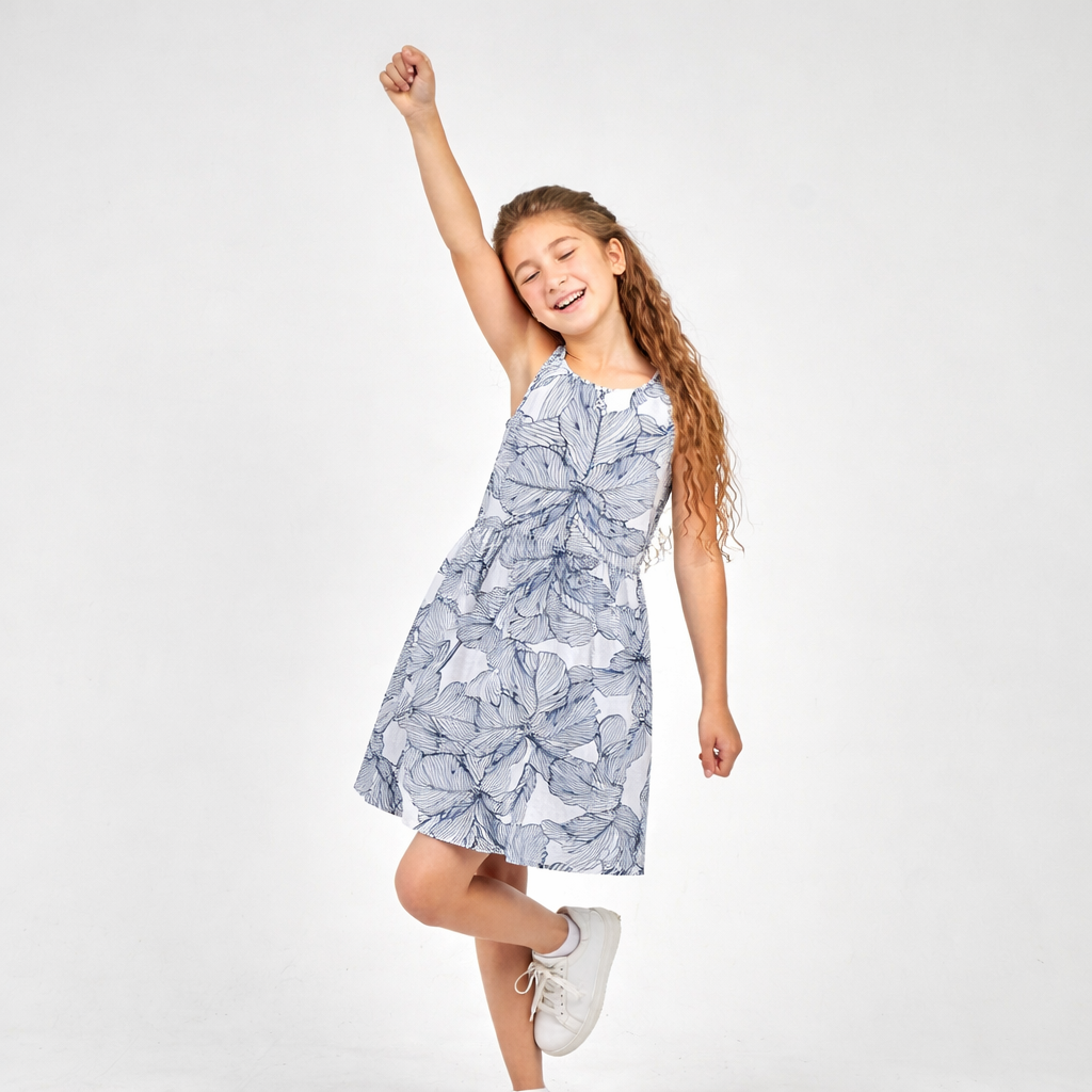 Girls Cotton Printed Dress