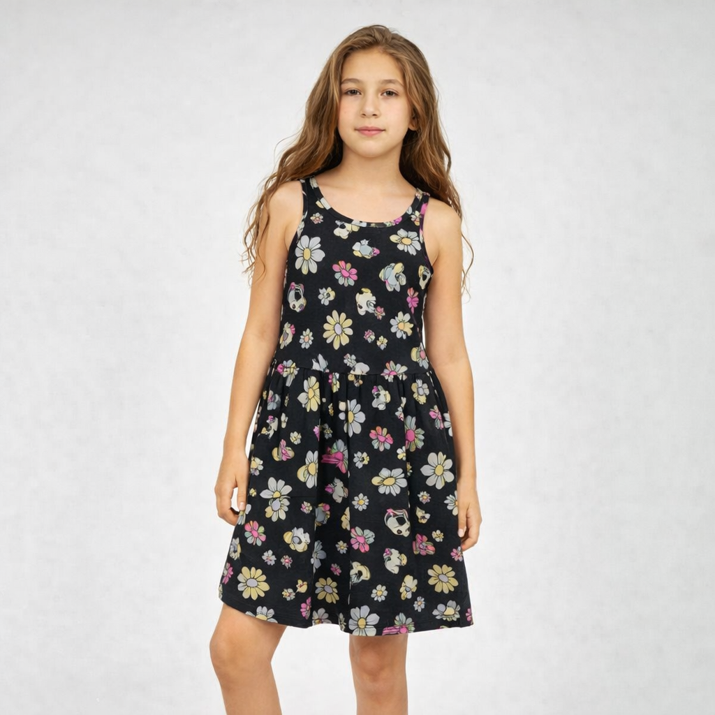 Girls Cotton Printed Dress