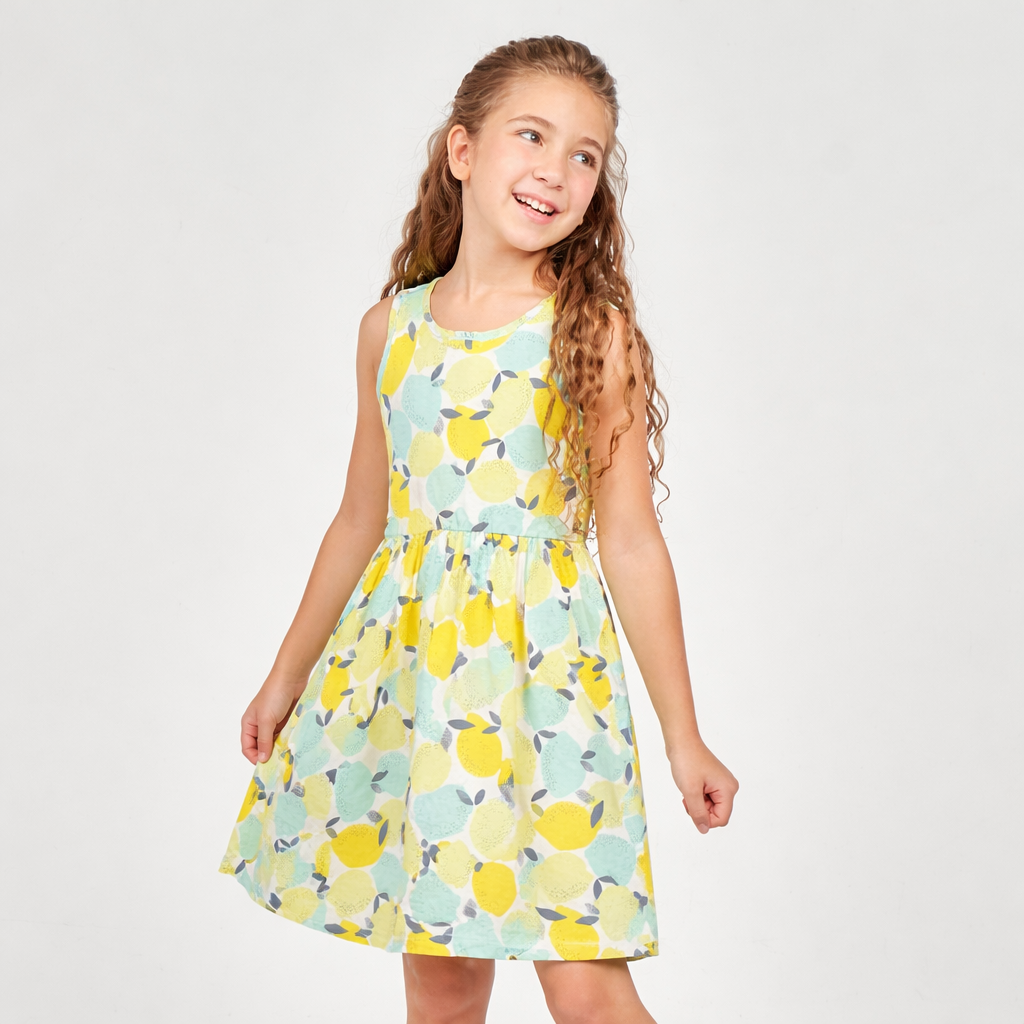 Girls Cotton Printed Dress