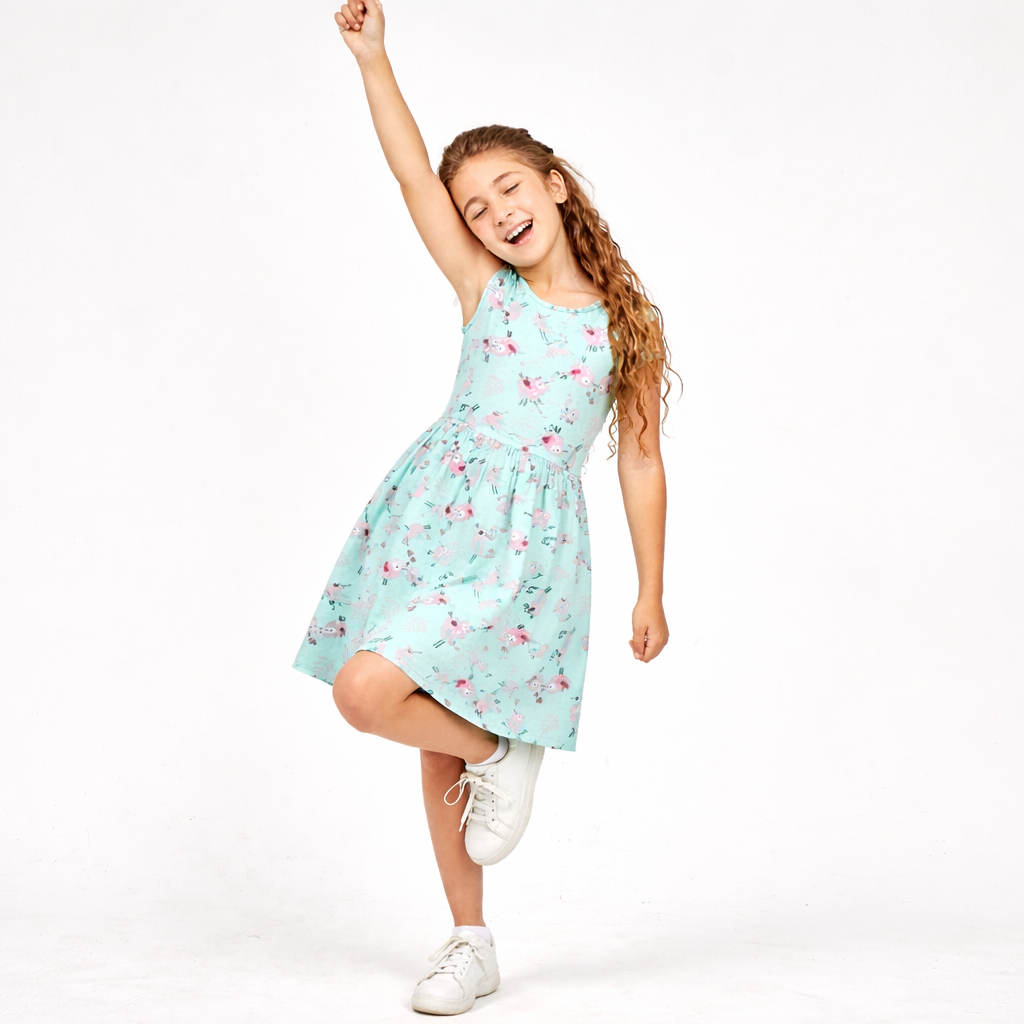 Girls Cotton Printed Dress
