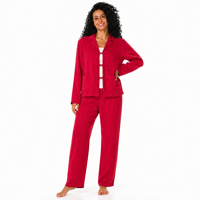 Women’s 100% cotton tie-front pajama set