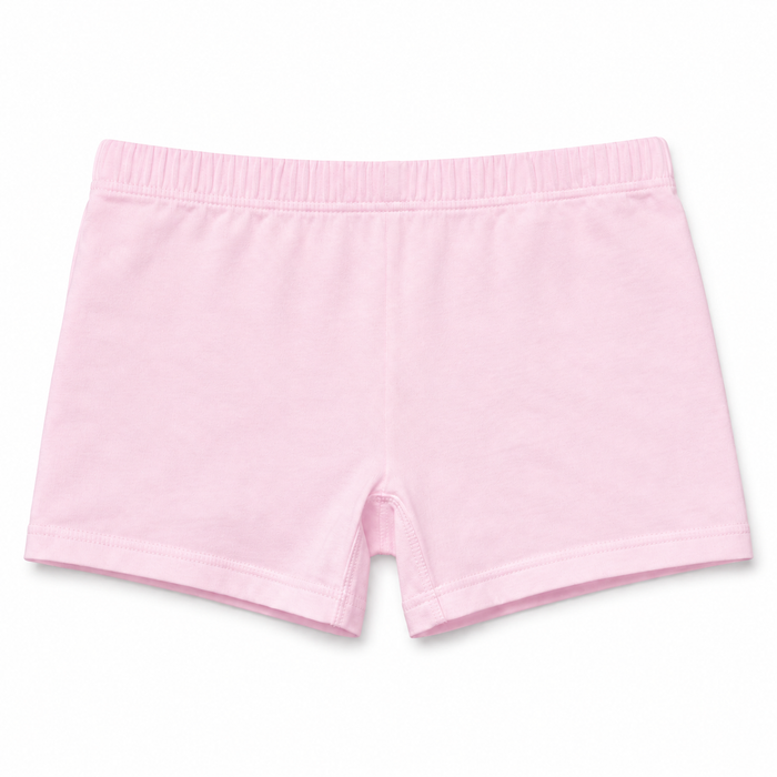Light pink cotton briefs with an elastic waistband, photographed flat against a white background.