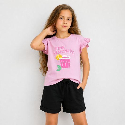 Girls Printed Short Sleeve T-Shirt