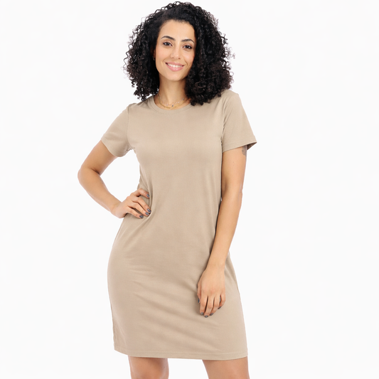 Women's ribbed short sleeve dress